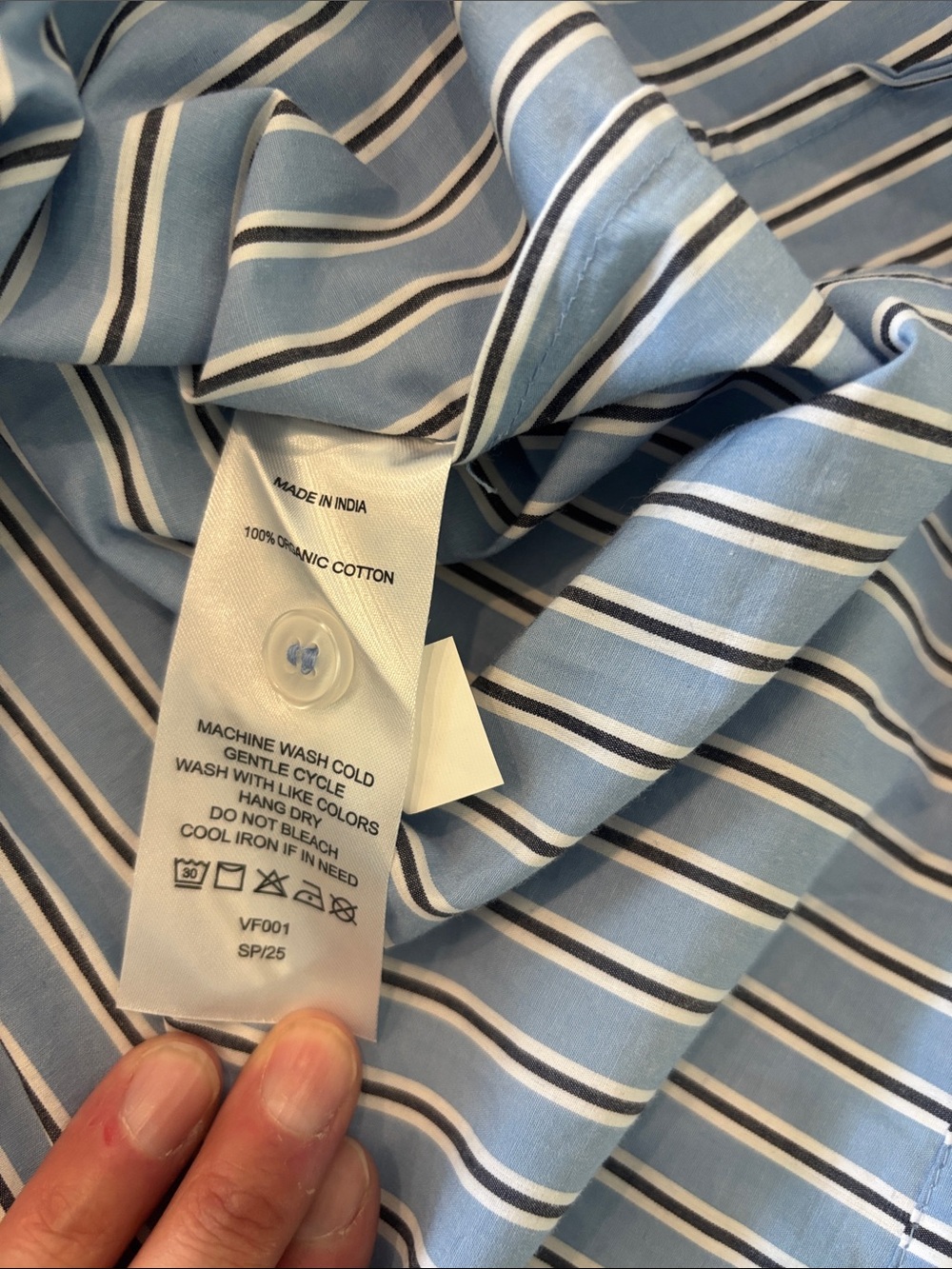 Quince Organic Cotton Poplin Midi Shirt Dress Blue Stripe Womens Size Medium NWT - Picture 11 of 13